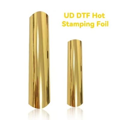 গুণ  Flexible AB UV DTF Gold Film Printing Material Cold Peel Transfer Pet Film কারখানা