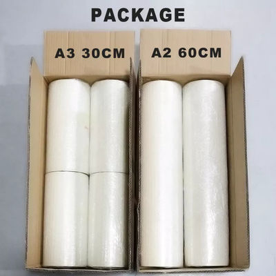জলরোধী ডিটিএফ ফিল্ম 30CM*100M ডাবল-সাইড ম্যাট হোয়াইট কালি প্রিন্টিং ফিল্ম প্রাকৃতিক এবং নরম রঙের জন্য