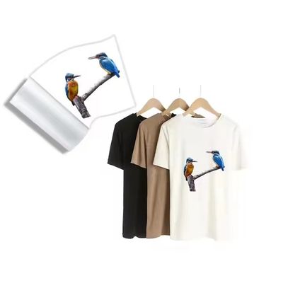 PET তাপ স্থানান্তর ফিল্ম জন্য L1800 805 1390 XP600 3200 4720 DX5 75mic 60cm * 100m সাদা কালি প্রিন্টিং ফিল্ম পোশাক জন্য