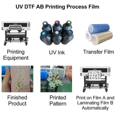 ডিজিটাল প্রিন্টিং A3 Uv Dt ট্রান্সফার ফিল্ম Uv Ab Dtf ফিল্ম 30cm*100m
