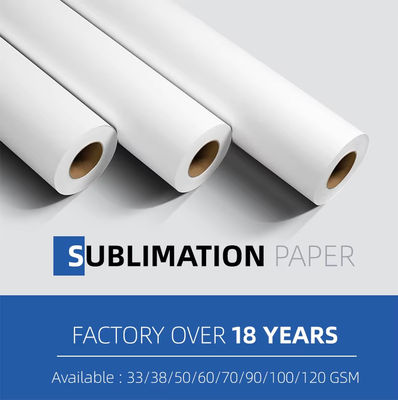 সহজ 33g টেকসই পলিয়েস্টার Sublimation ট্রান্সফার কাগজ রোল টেক্সটাইল তাপ স্থানান্তর ডিজিটাল মুদ্রণ